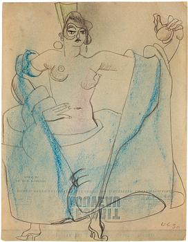 587. Le Corbusier (Charles-Édouard Jeanneret), Modèle au voile bleu.