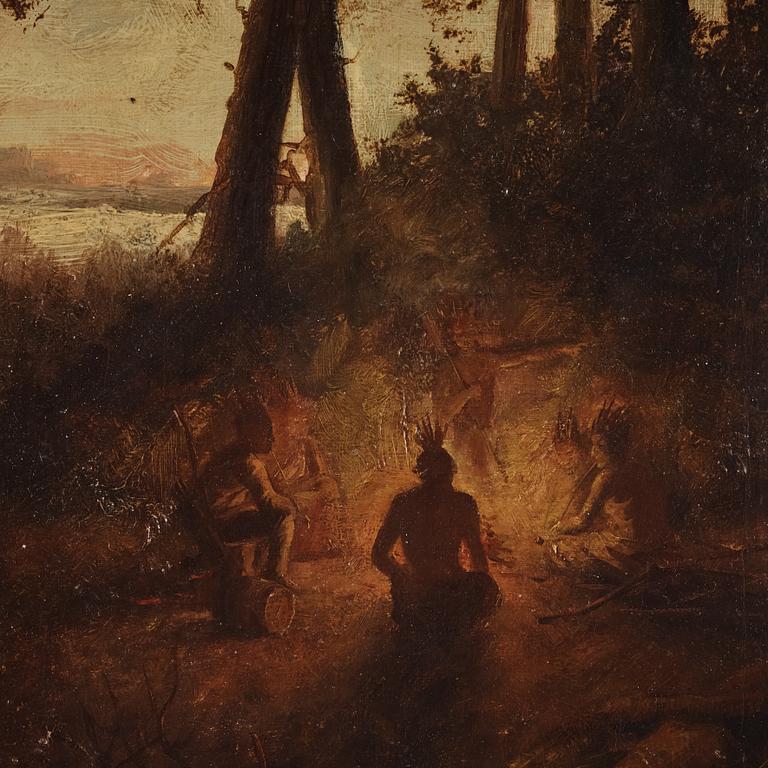 Okänd konstnär, Vid lägerelden.