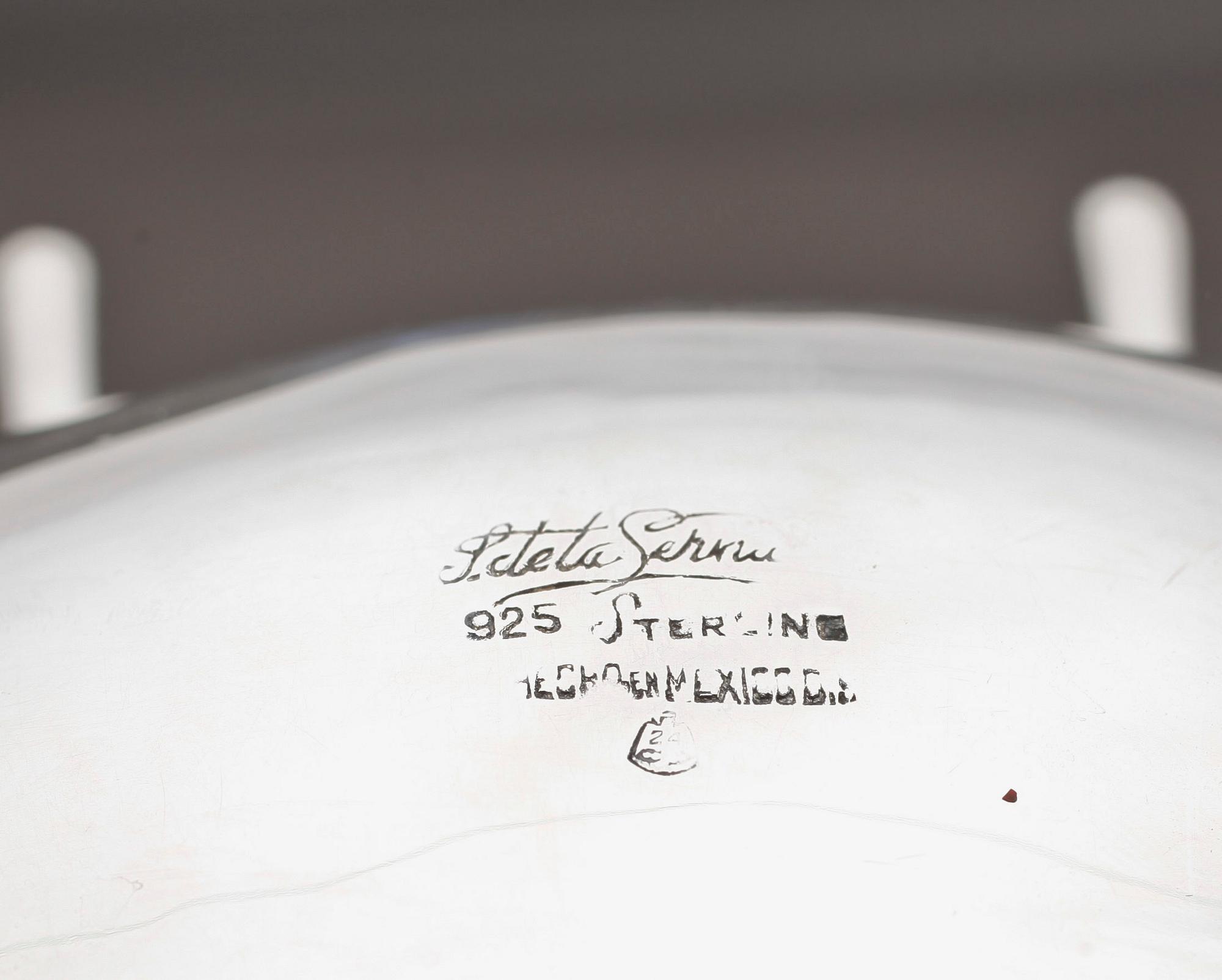 SÅSKANNA MED RECHAUD, sterlingsilver, Mexico, 1900-tal. Totalvikt ca 725 g.