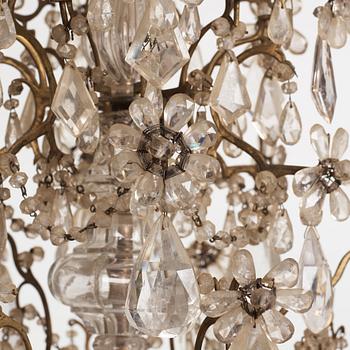 A Baroque-style late 19th century six-light chandelier.