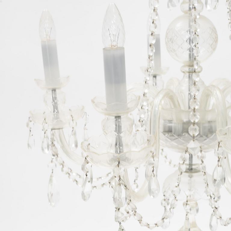 A glass chandelier, 20th Century.