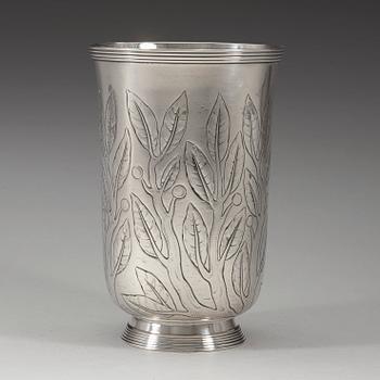 A W.A Bolin silver vase, Stockholm 1936.