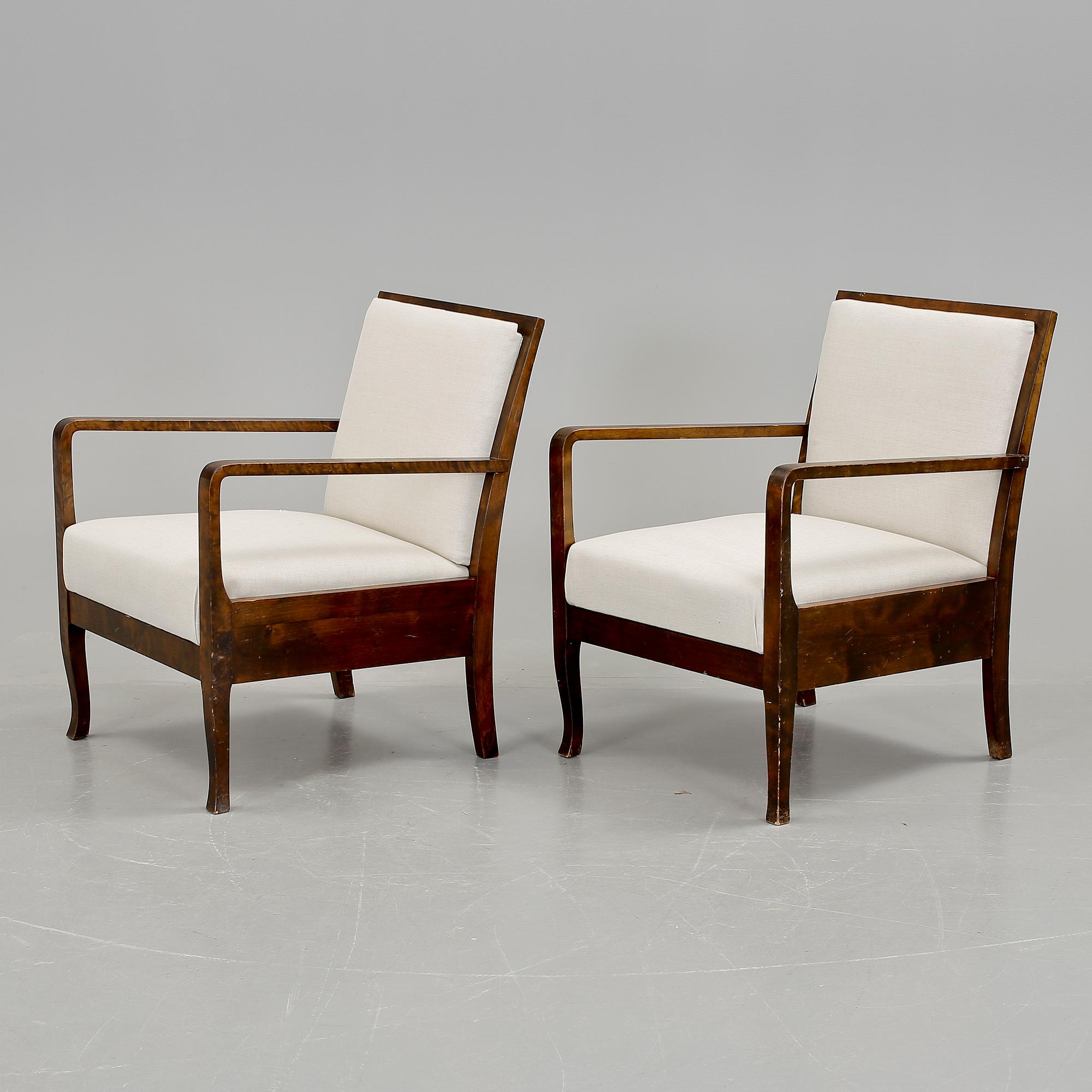 FÅTÖLJER, ett par, art deco, 192/30-tal.