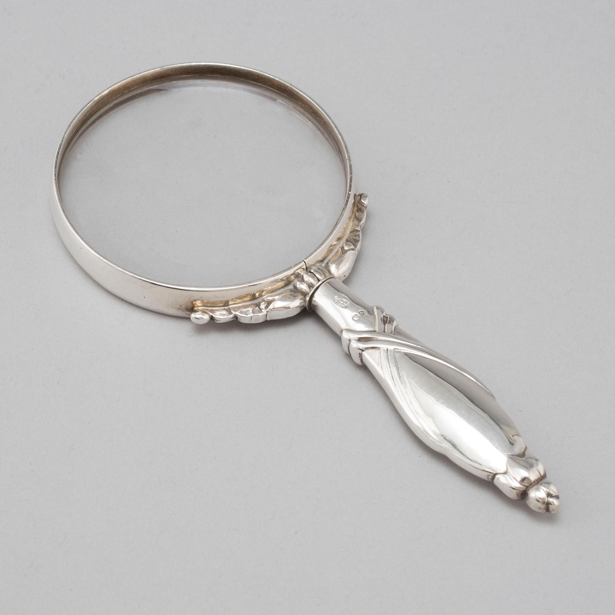 GEORG JENSEN, a silver magnifying glass, Copenhagen Denmark, first part of the 20thC.