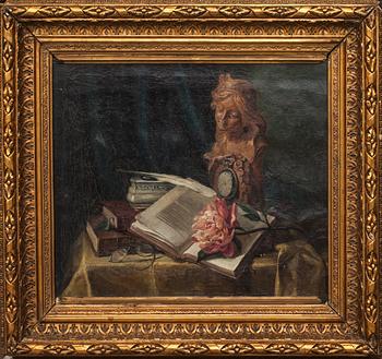 OKÄND KONSTNÄR, olja på duk, signerad, 1800-tal.