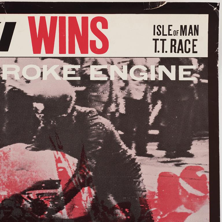 Poster, Suzuki, Isle of Man TT race, 1960s.