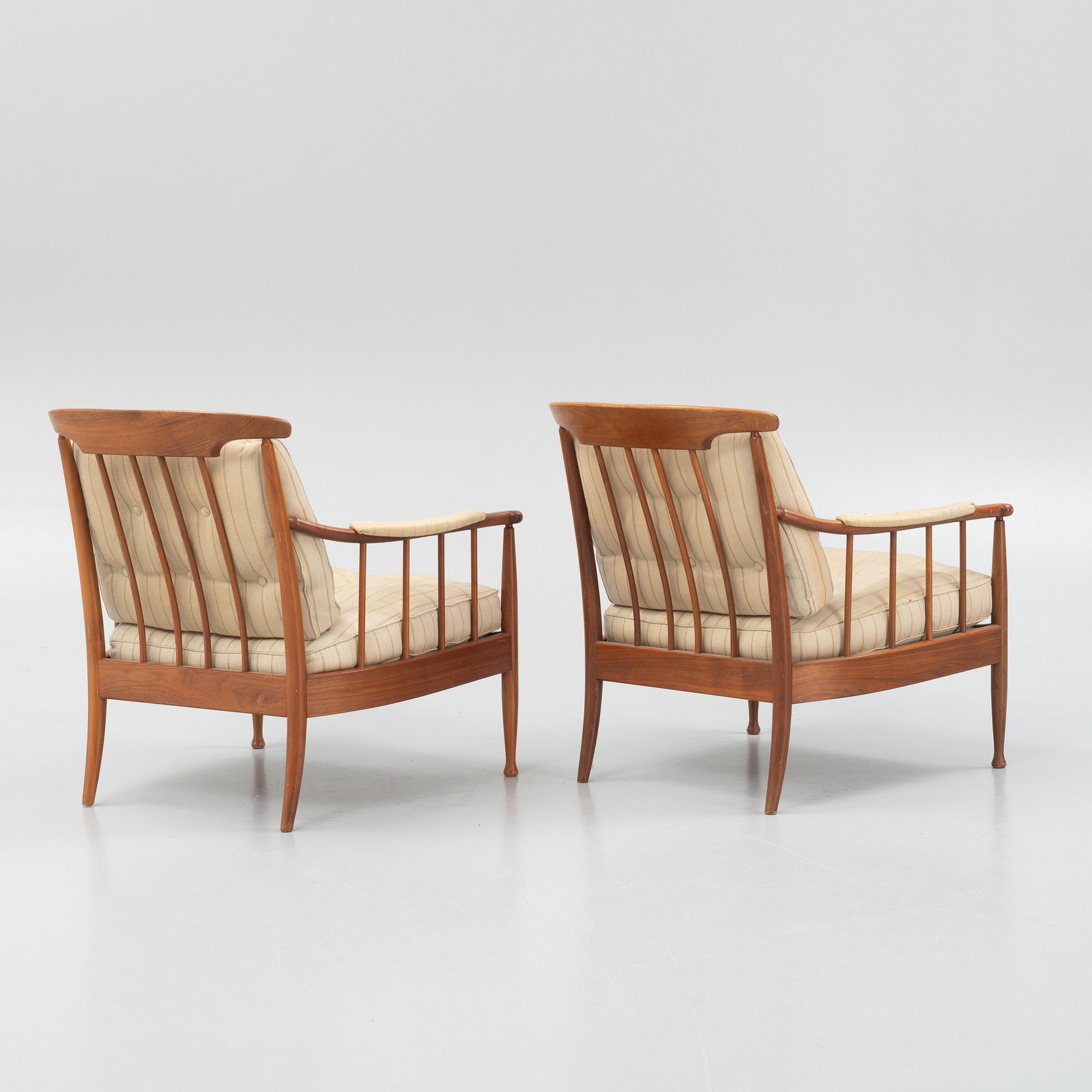 Kerstin Hörlin-Holmqvist, a pair of 'Skrindan' armchairs, second half of the 20th century.