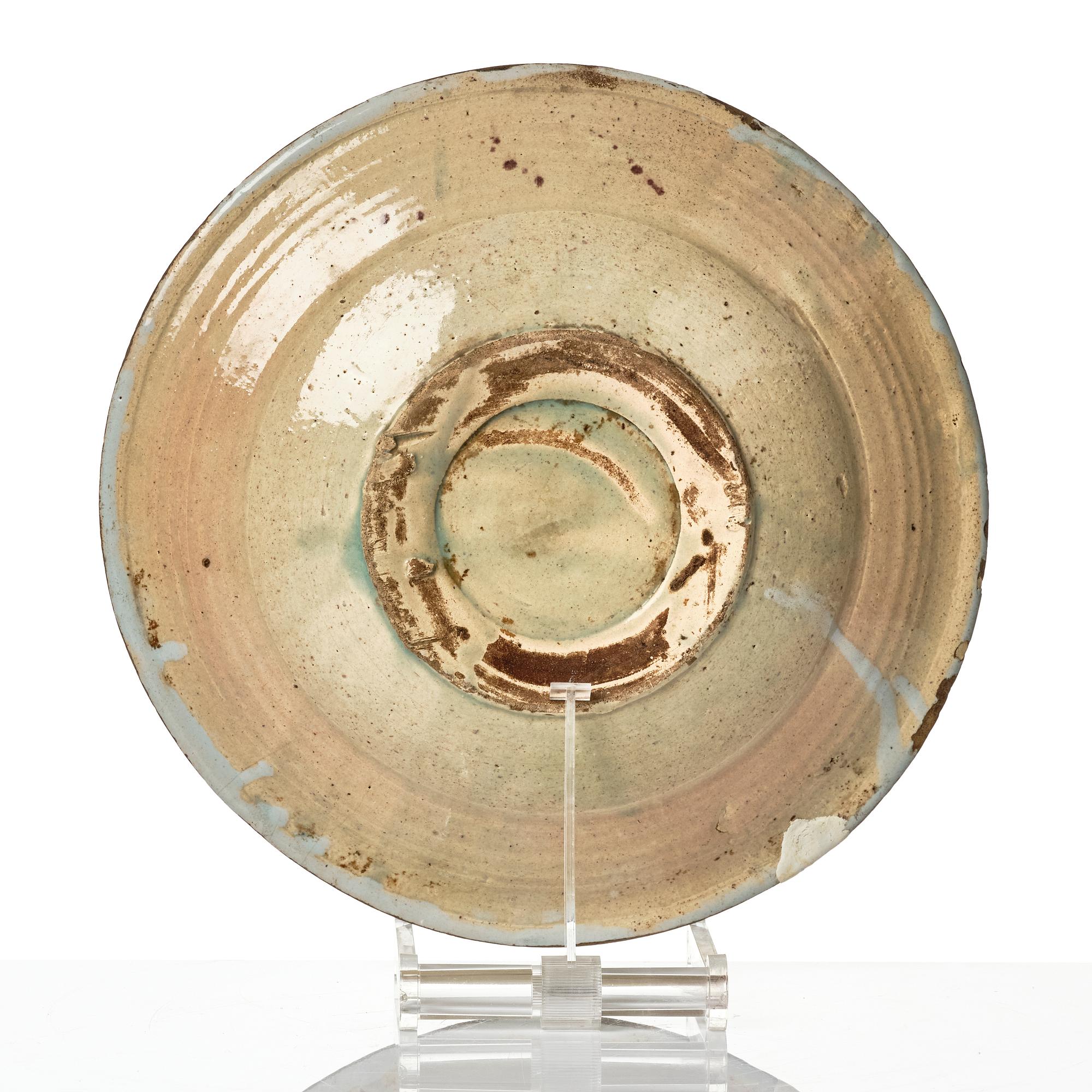 A group of three faience dishes, 18th century.
