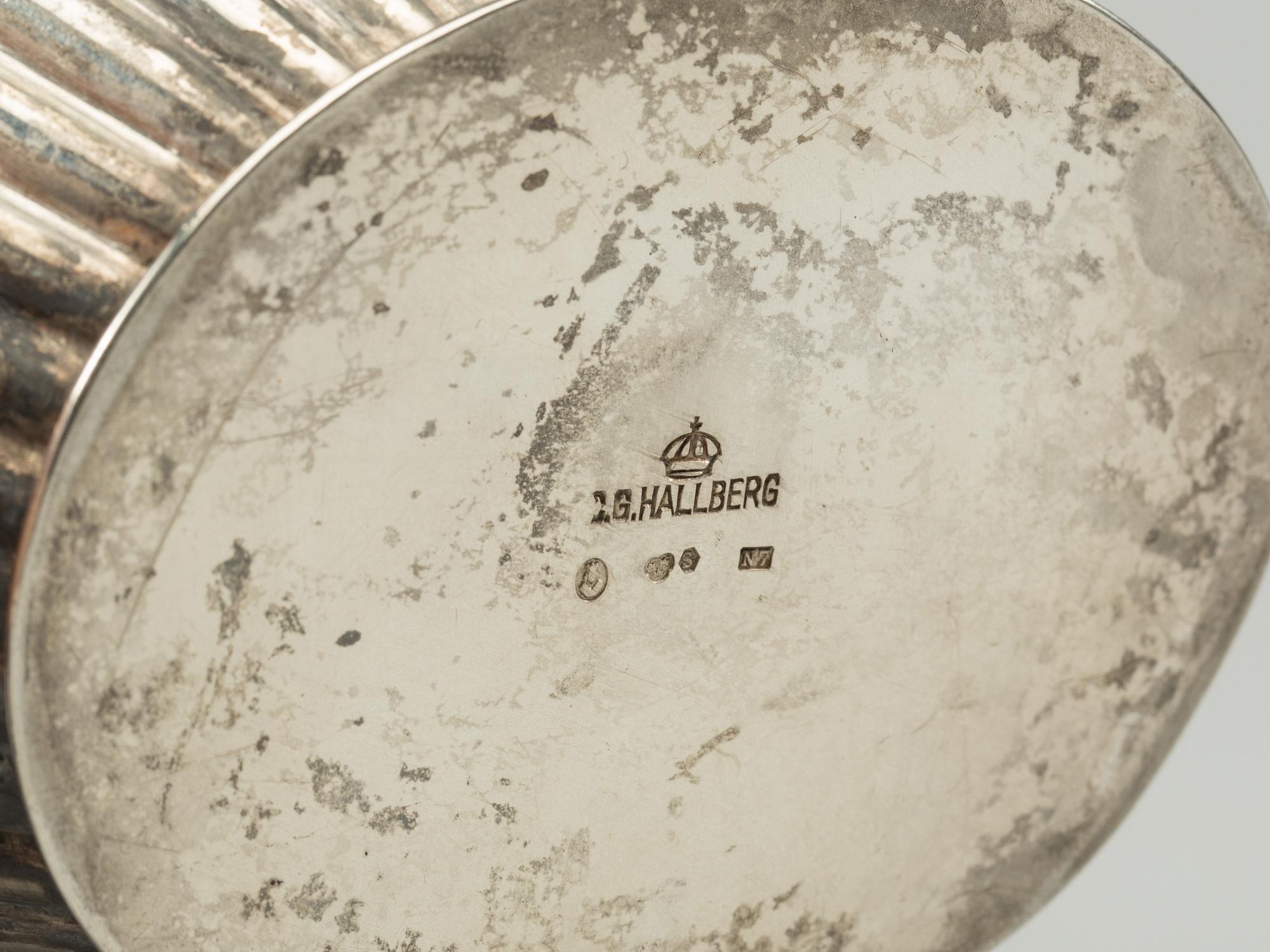 KAFFESRVIS, 3 delar, silver, C.G Hallbergs, 1915-16, vikt ca 1200 g.