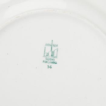 SMÖRBYTTOR, 4 st, och TALLRIKAR, 6 st, fajans, Arabia 1932-49.