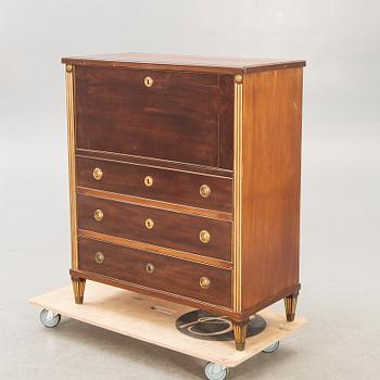 A late Gustavian mahogany escritoire around 1800.