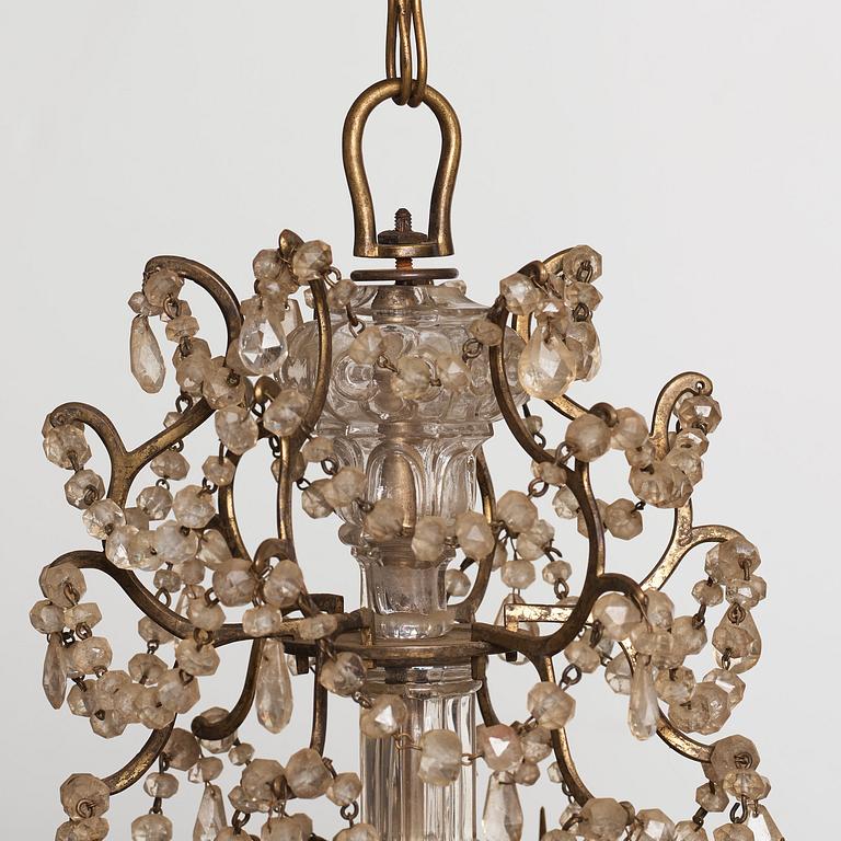 A Baroque-style late 19th century six-light chandelier.
