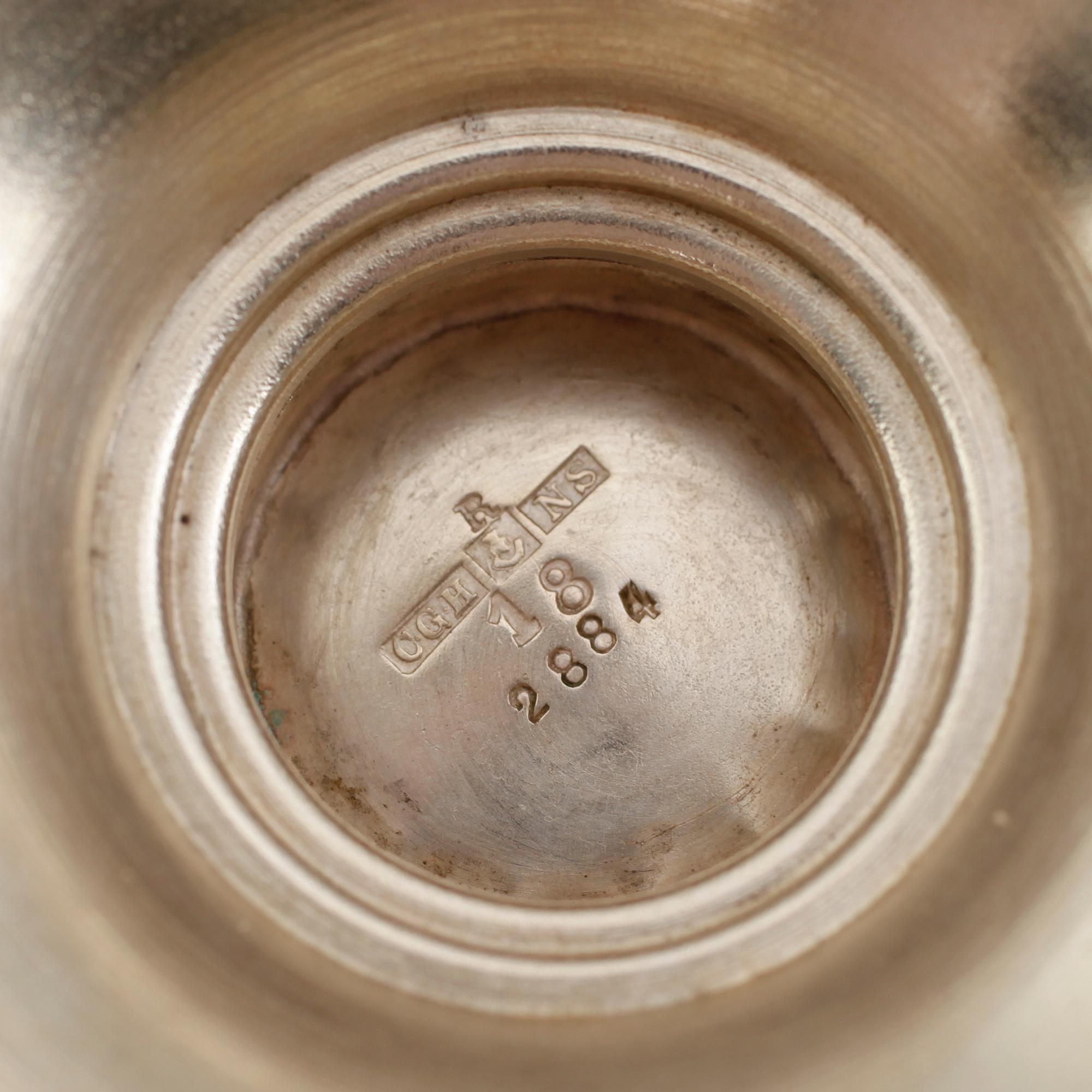 KAFFESERVIS, 3 delar, nysilver,  C.G Hallberg, 1900-talets första hälft.
