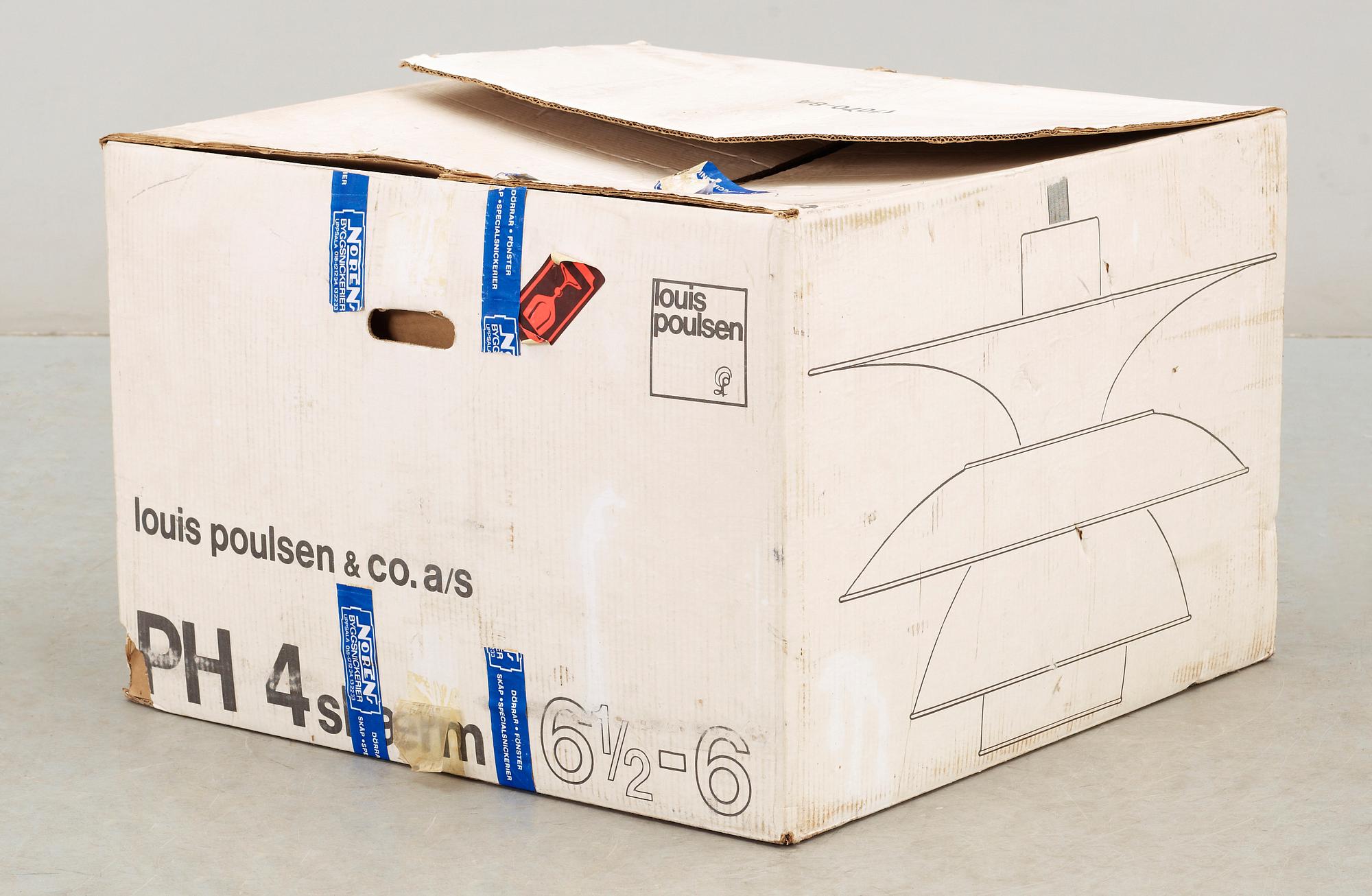 TAKLAMPA, "PH4, 6-61/2", Poul Henningsen för Louis Poulsen, 1900-talets andra hälft. H ca 35.