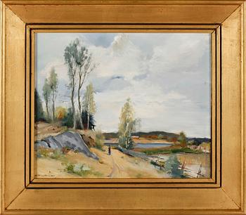 HILDING BOSSLER, olja på pannå, signerad.