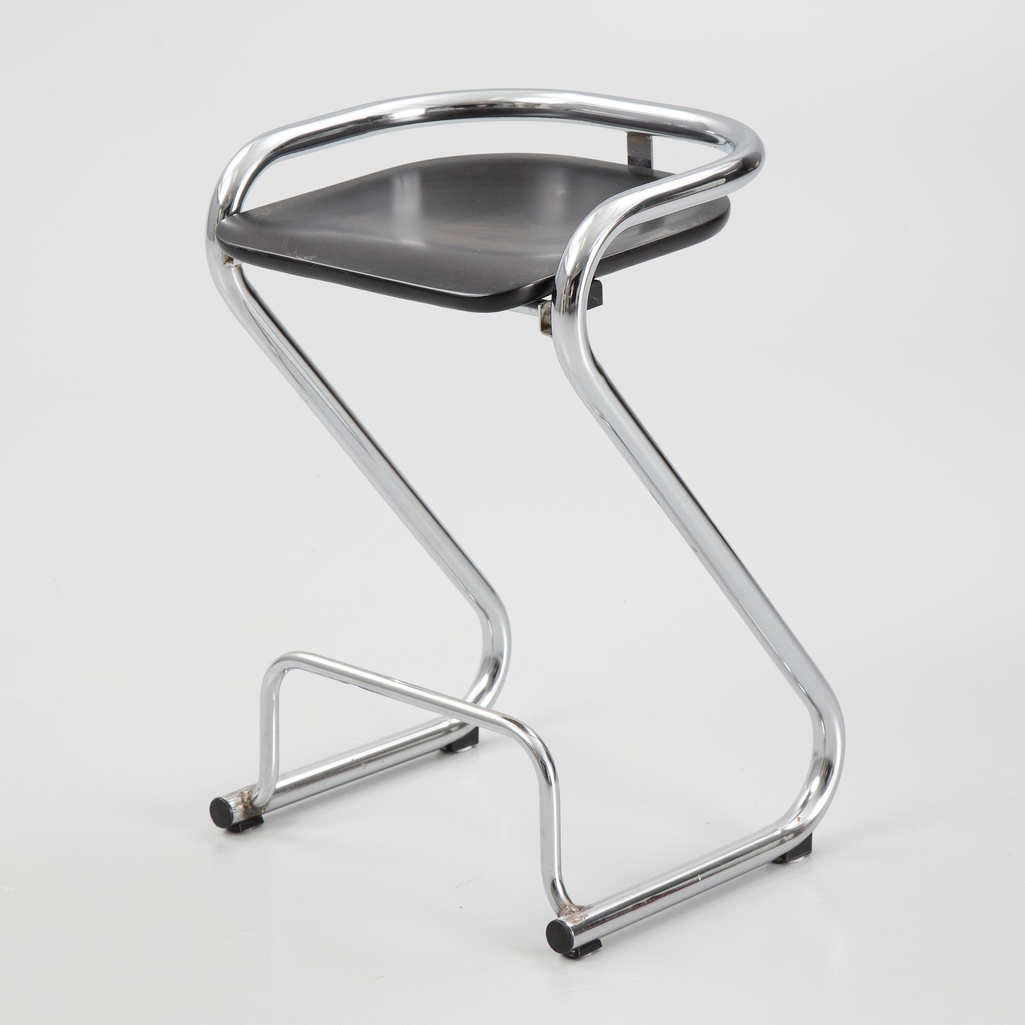 Börge Lindau and Bo Lindekrantz, six matched bar stools, 'S70-3', Lammhults.