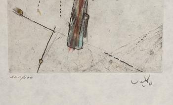 ROBERTO MATTA, färgetsning, signerad o numrerad 100/100.