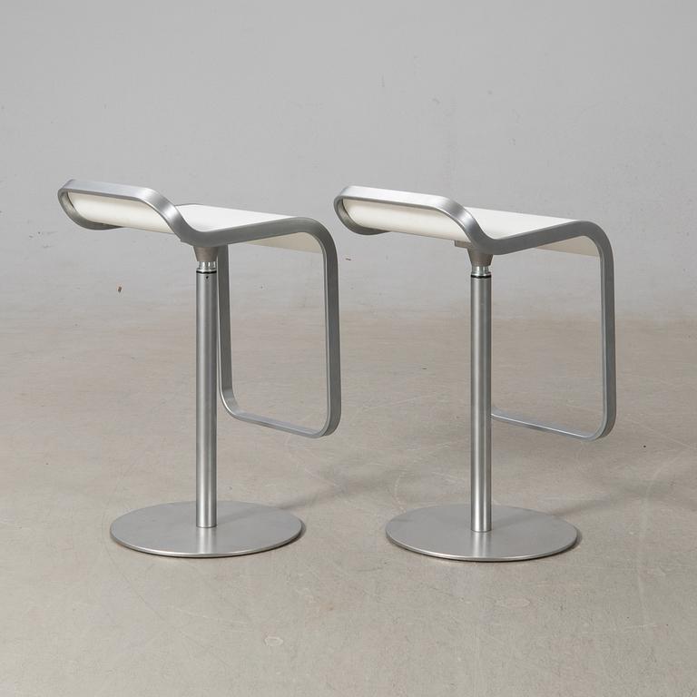 Shin & Tomoko Azumi bar stools, a pair "Lem" for LaPalma, Italy, late 20th century.
