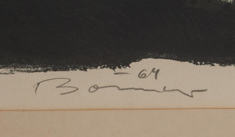 OLLE BONNIÉR, färglitografi, signerad och numrerad 11/100 Daterad -64.