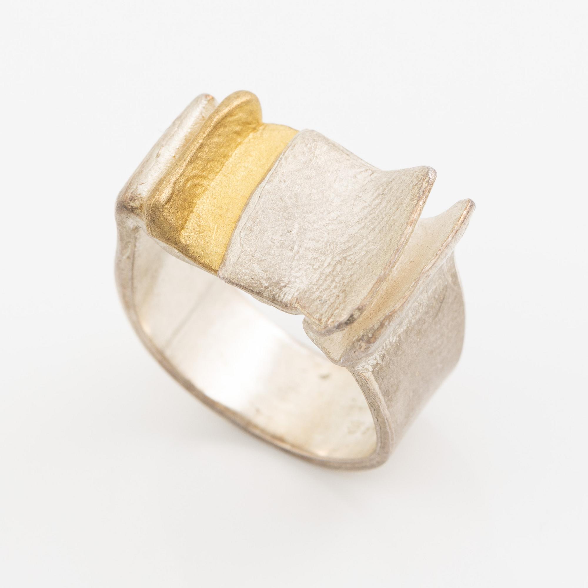 Ring, silver och förgyllt silver.