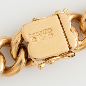 Armband, 18K guld med två stora berlocker.