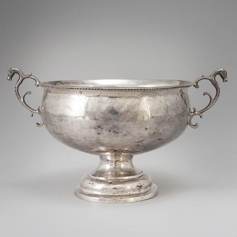 CHRISTOPHER BAUMAN, Hudiksvall 1788. Brännvinsskål, silver.