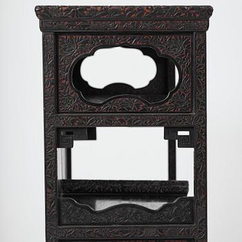 A lacquer display cabinet, late 19th century.