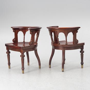 Chairs, 6 pcs, Nils Löfmark, Gothenburg, early 20th century.