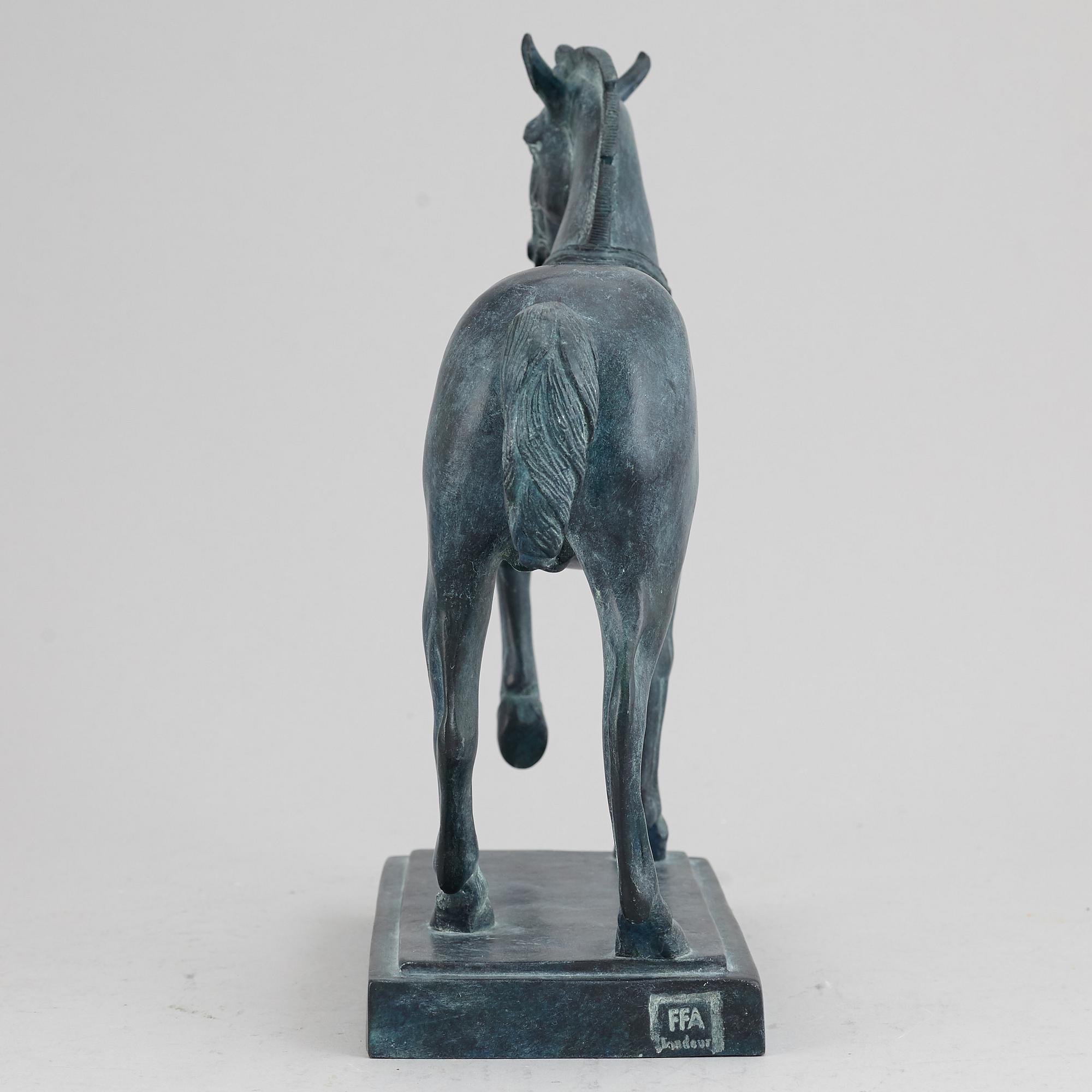SKULPTUR, patinerad brons, FFA Fondeur, sent 1900-tal.