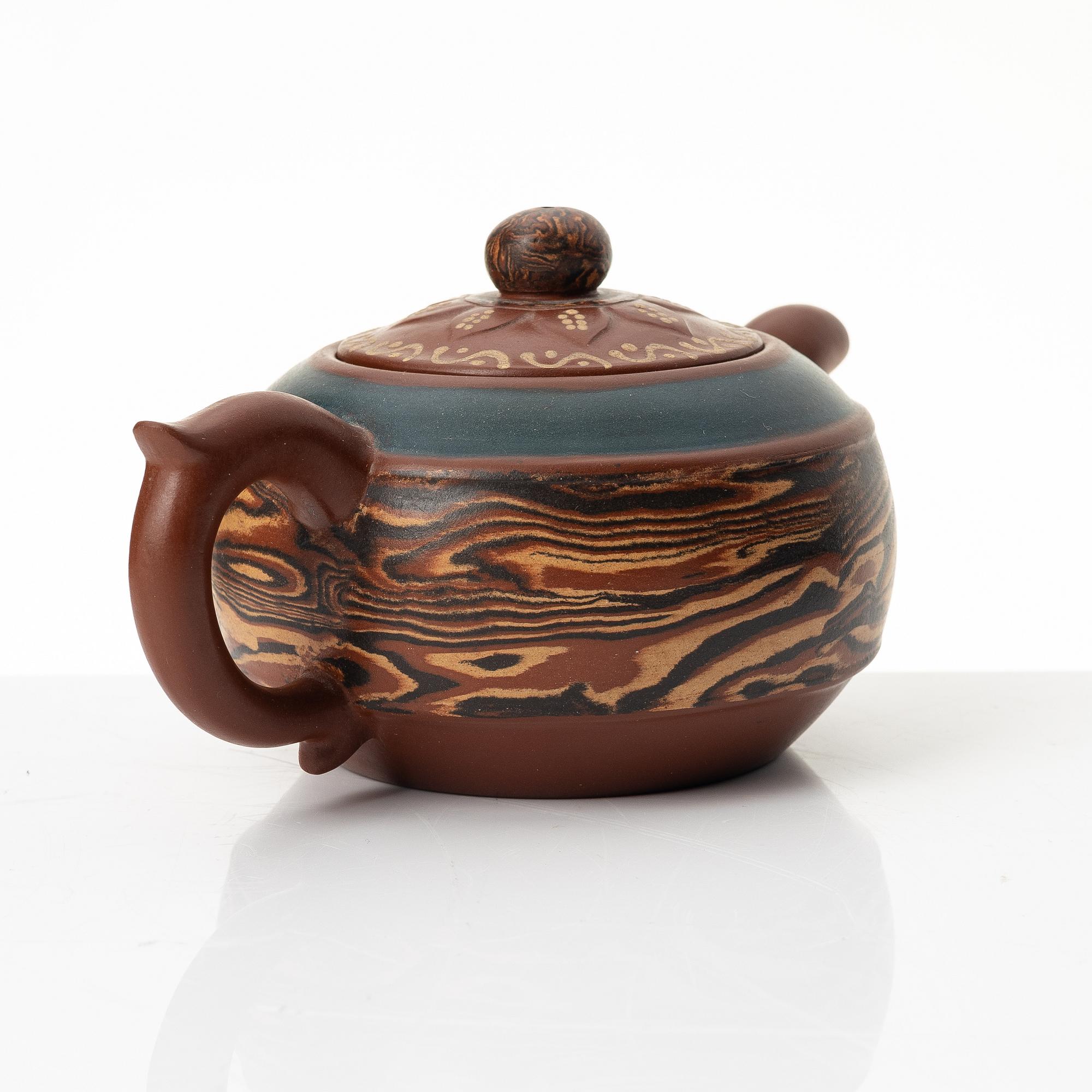 He Yanping, A polychrome yixing teapot, China, 1990s.