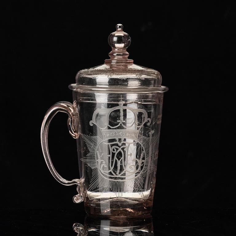 A tankard, possibly Henrikstorp, Sweden, 18th century.