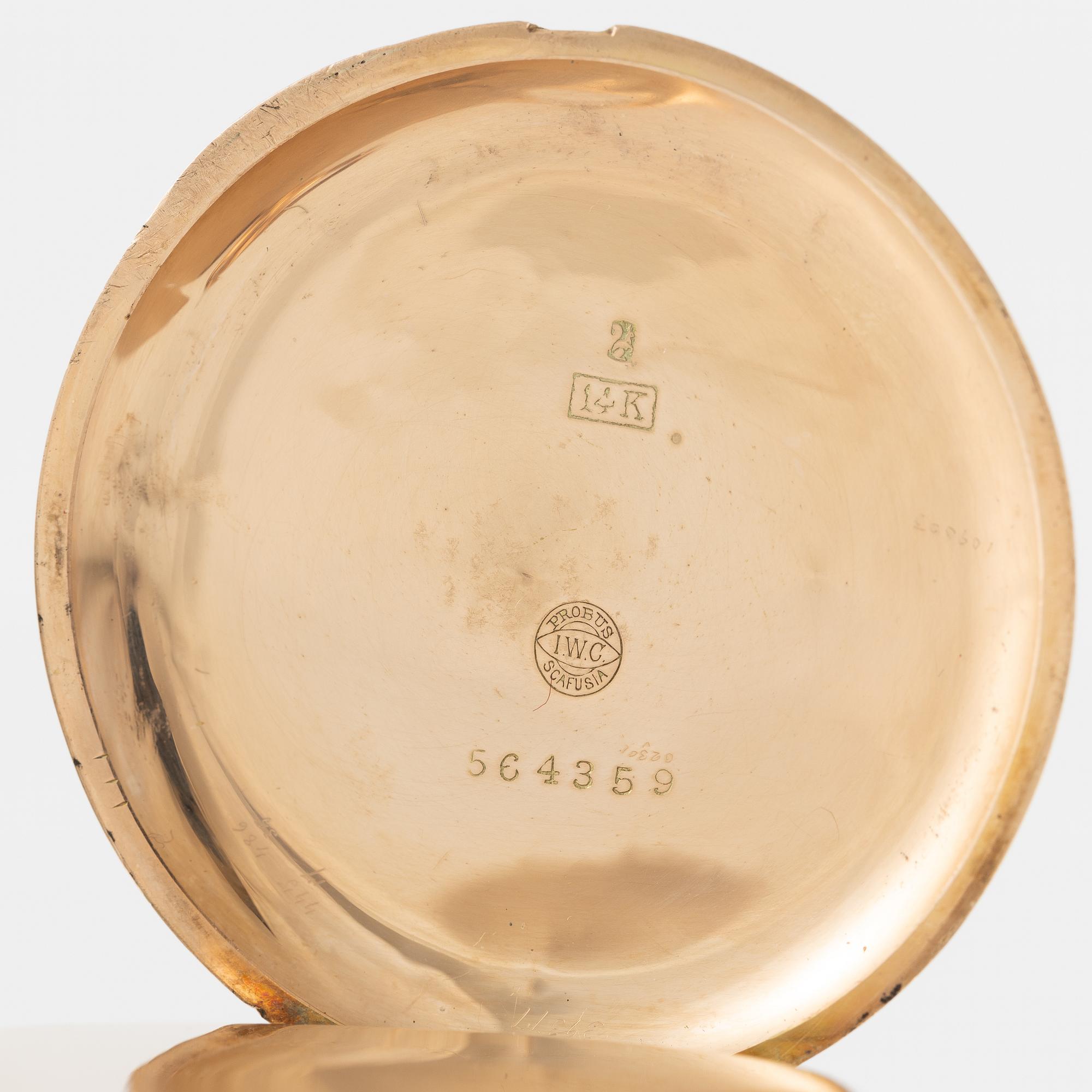 IWC, pocket watch, hunter, 49.5 mm.