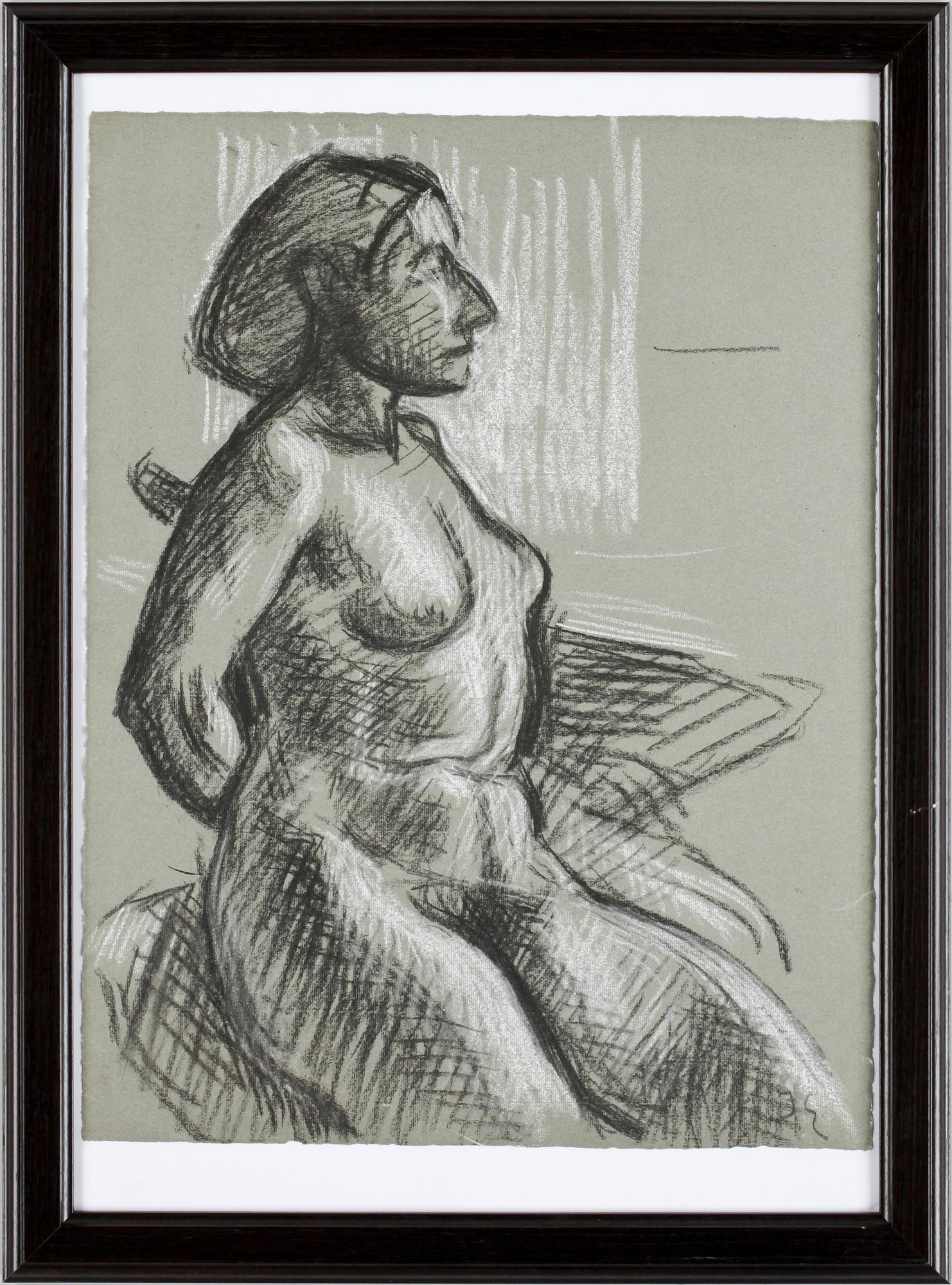 ISAAC GRÜNEWALD, kolteckning. Monogramsign.