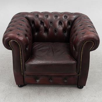 Sofa and armchair, Chesterfield, second half of the 20th Century.