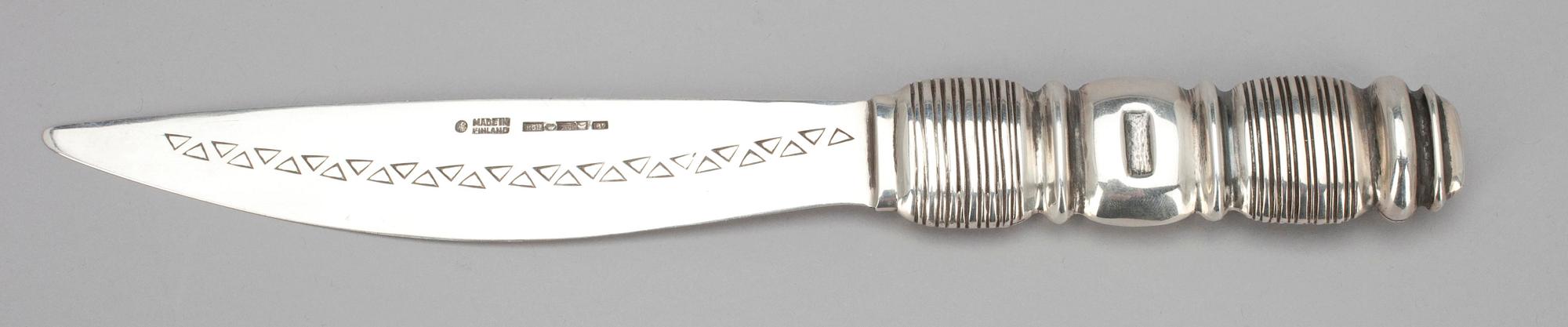 BREVKNIV, silver, Holger Lindström, Kalevala Koru, Helsingfors 1955. Vikt 54 g.