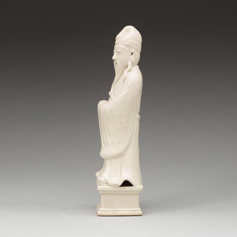 FIGURIN, blanc de chine. Qingdynastin, 1800-tal.
