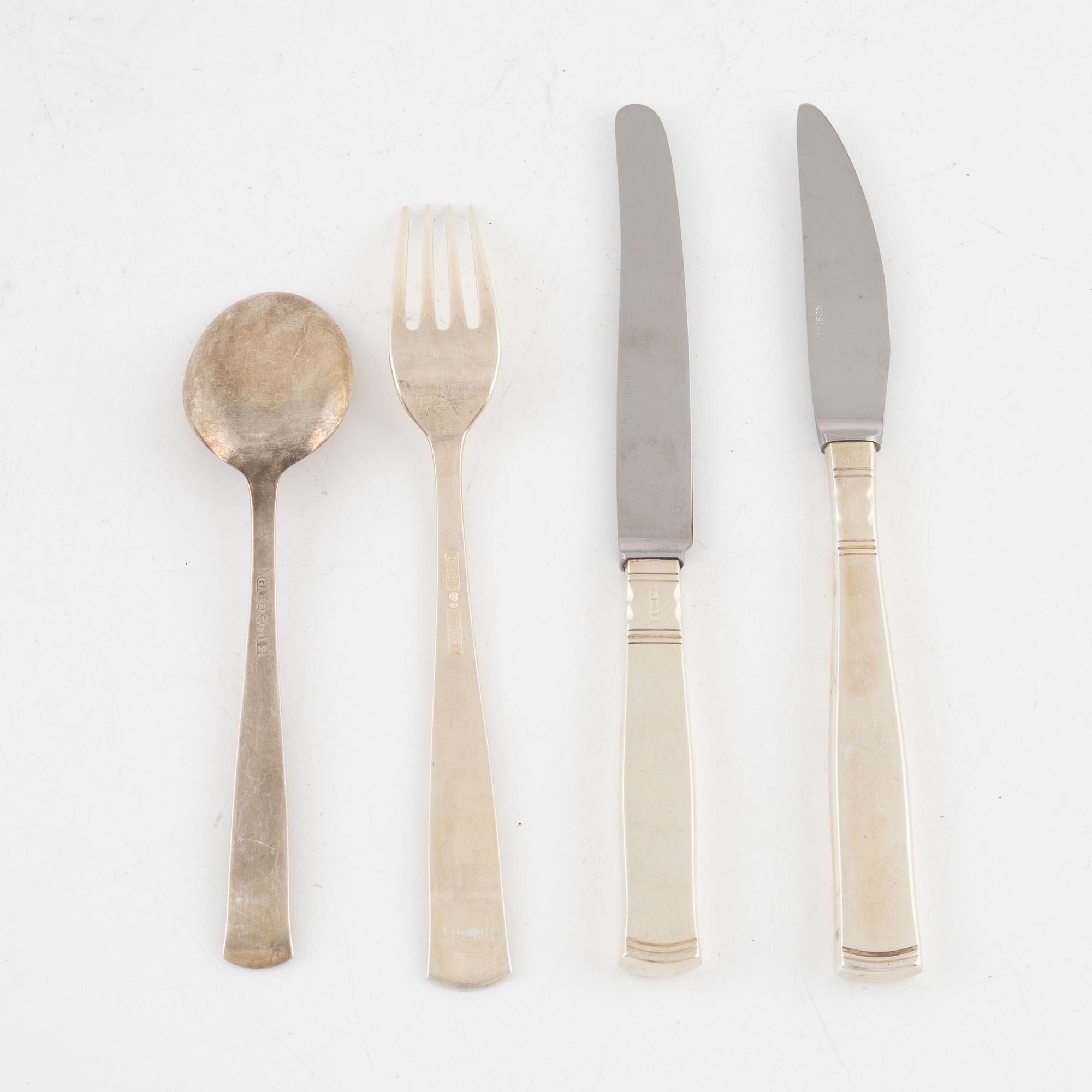 Jacob Ängman, bestickuppsättning, 41 delar, "Rosenholm", Eskilstuna, 1959-89.