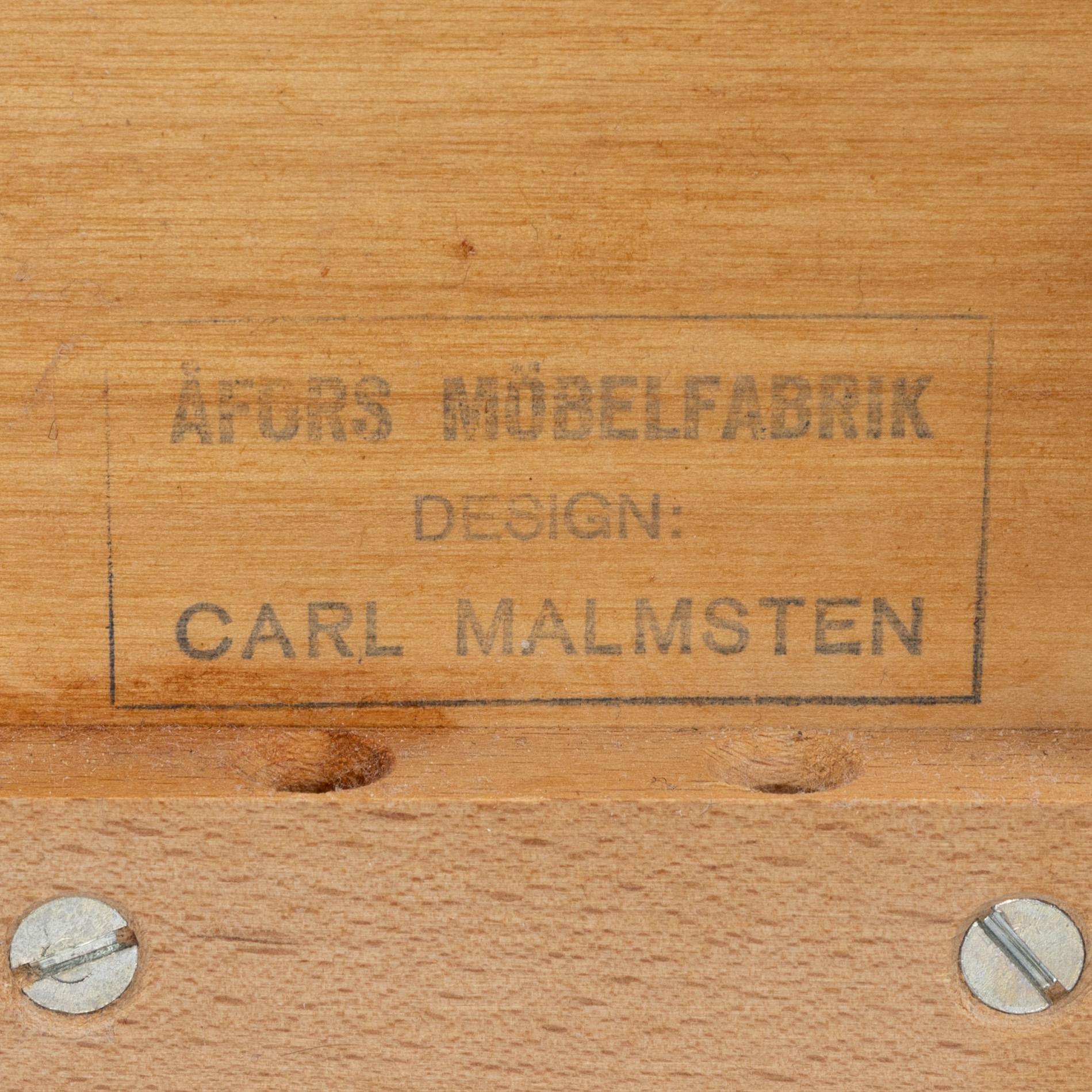 An 'Ulrika' birch headboard and foot end, by Carl Malmsten for Åfors, second half of the 20th Century.