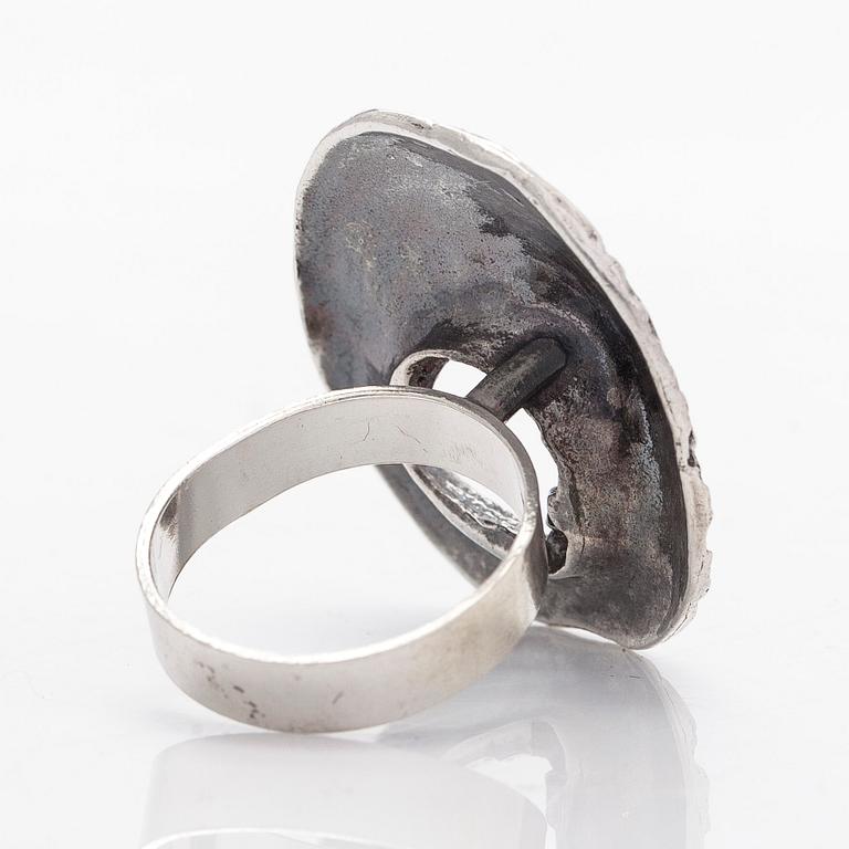 Helky Juvonen, a sterling silver ring, Westerback, Helsinki 1972.