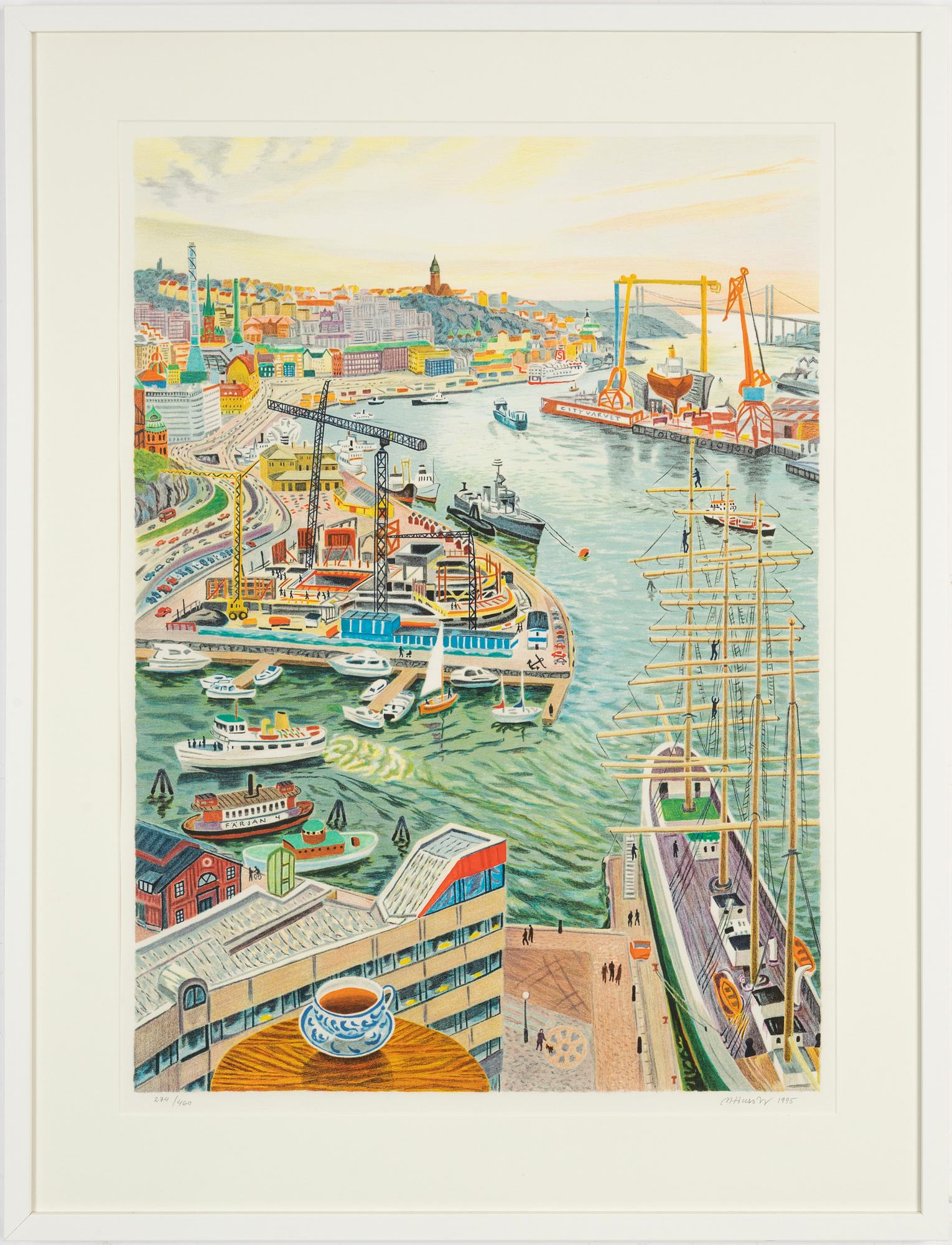 Mona Huss Walin, lithograph in colours, 1995, signed 274/460.