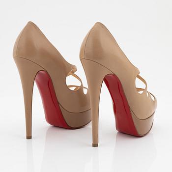 Christian Louboutin, a pair of beige leather sandals, size 37.