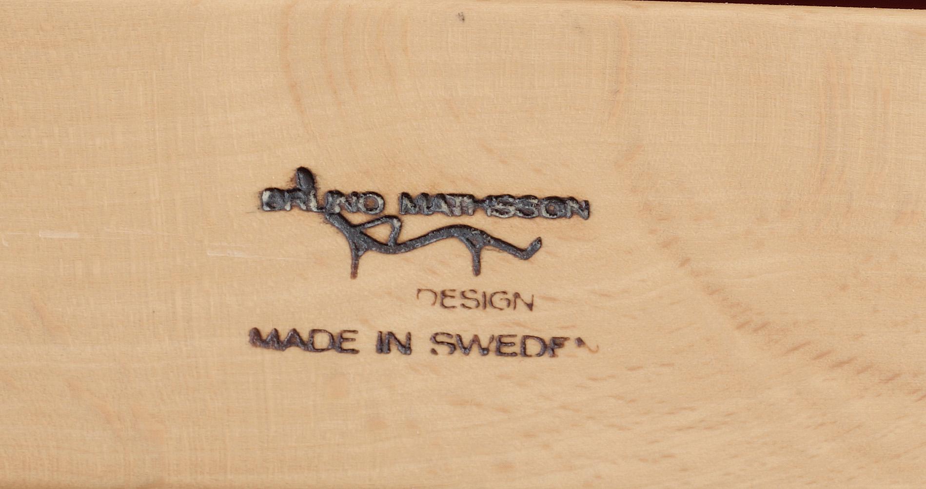 FÅTÖLJER, ett par, "Mina", Bruno Mathsson, Mathsson International Värnamo, 1900-talets slut.