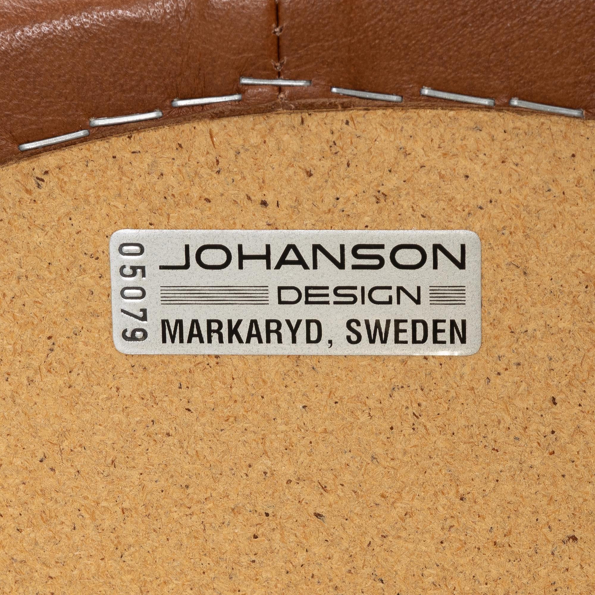 Four bar stools, Johansson Design, Sweden, late 20th century.