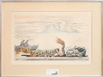 AXEL OLSON, färgetsning. Sign, H.C.
