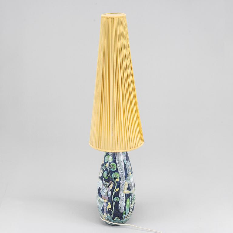 An earthenware floorlamp from Tilgmans Keramik, dated 1956.