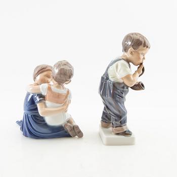 Figurines 7 pcs Royal Copenhagen/Bing & Grøndahl
 and Dahl Jensen mid/late 20th century porcelain.