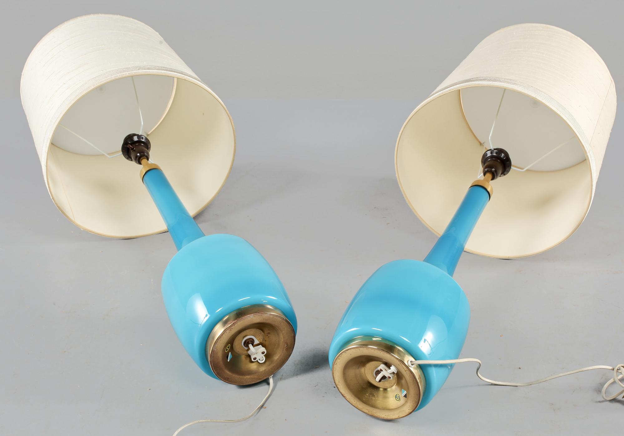 BORDSLAMPA, ett par, Bergboms, 1900-talets andra hälft.