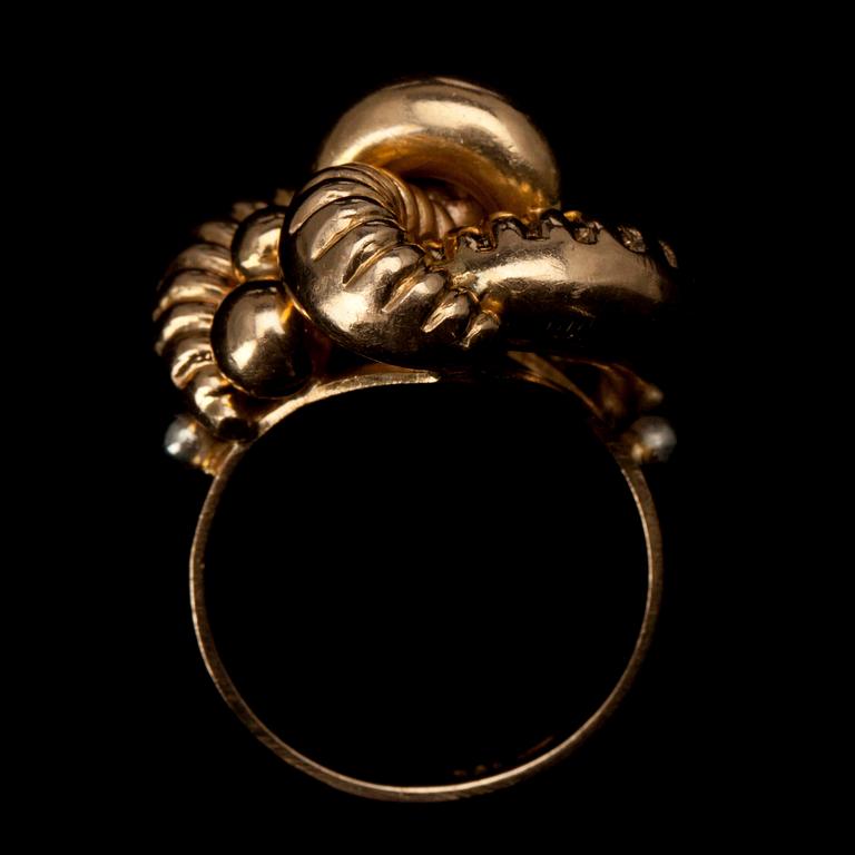 RING, 14K guld. Libanon 1950/60-tal. Vikt 11g.