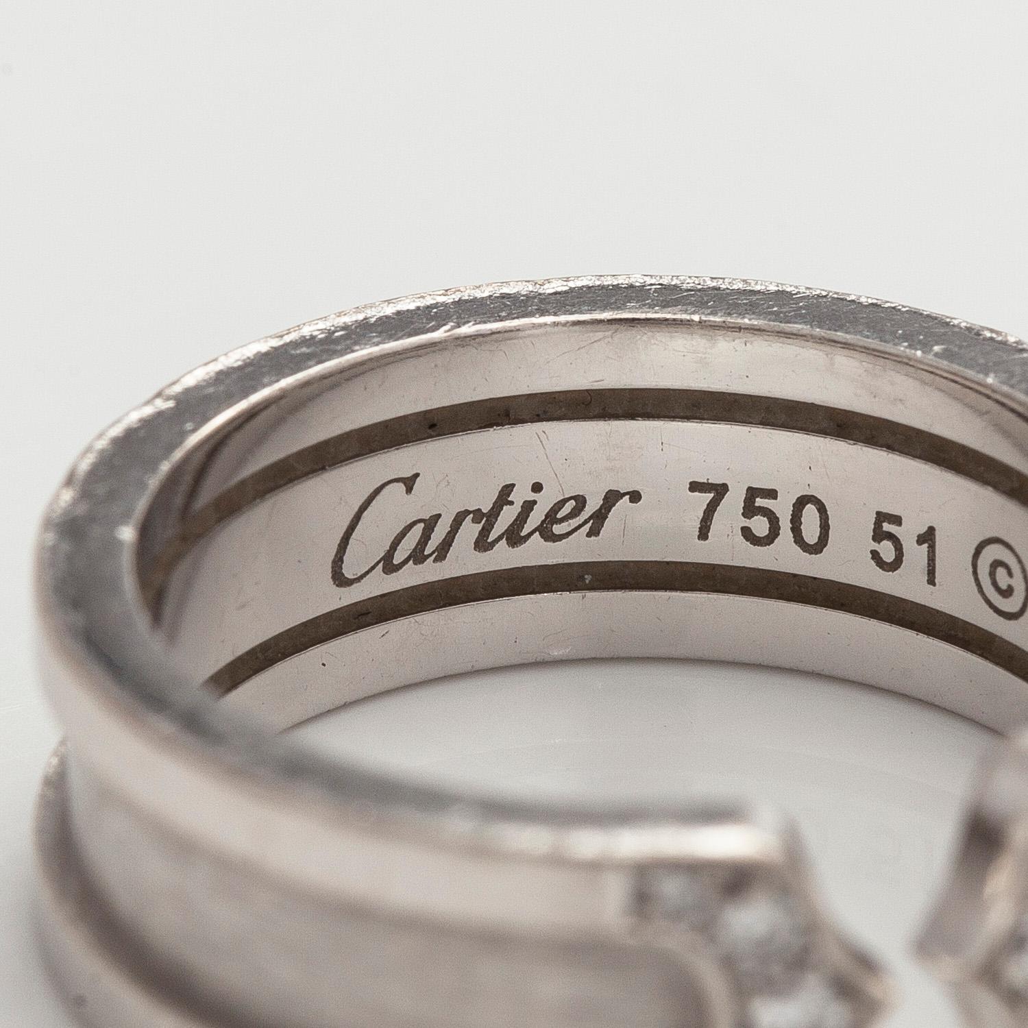 Cartier, Ring, “Double C”, 18K white gold and brilliant-cut diamonds.