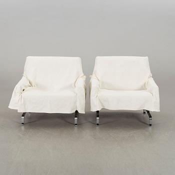 POUL KJAERHOLM, a pair of PK31 armchairs for E Kold Christensen Denmark later part of the 20th century.